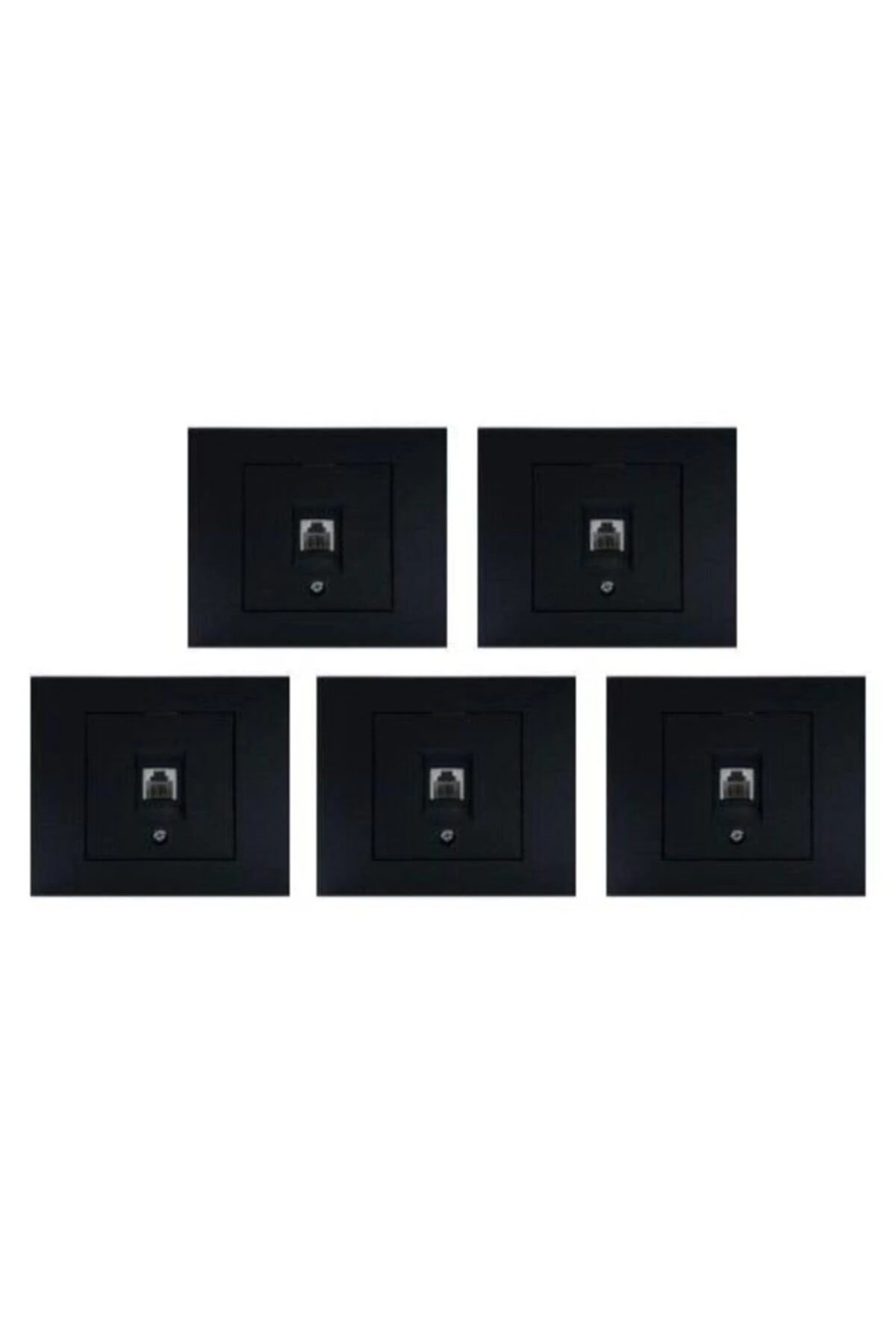 5 Adet Ovivo Grano Siyah Telefon Prizi 5'li Çerçeve Dahil