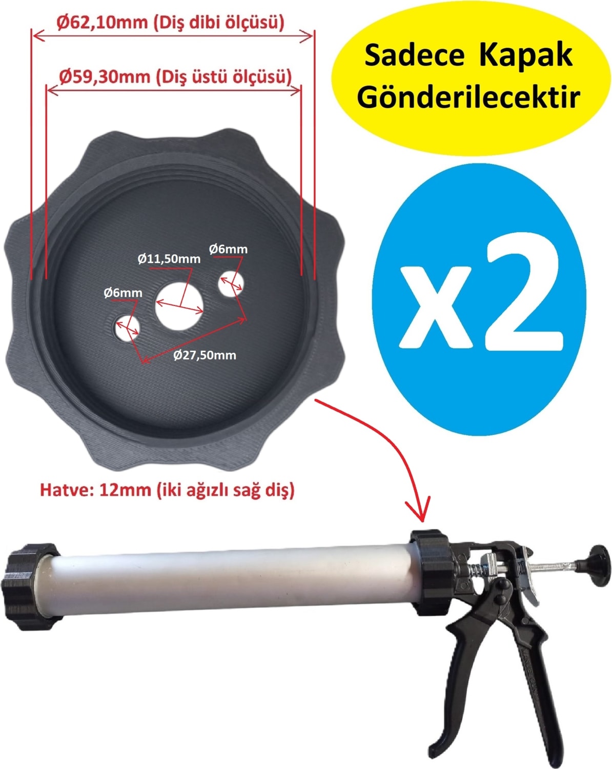 Sosis Silikon Tabancası Arka Kapak - 2 Adet