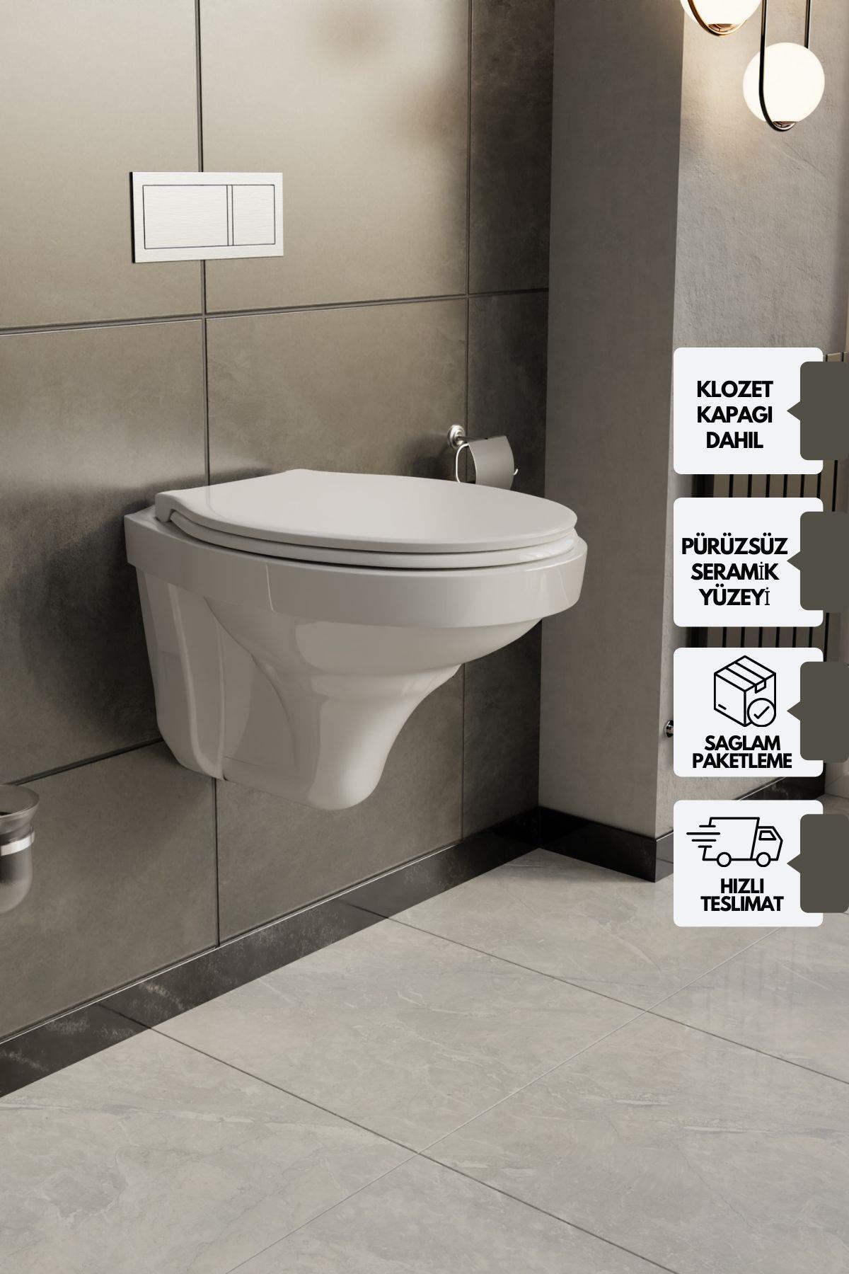 Stella Kanallı Asma Klozet, Kapak Dahil