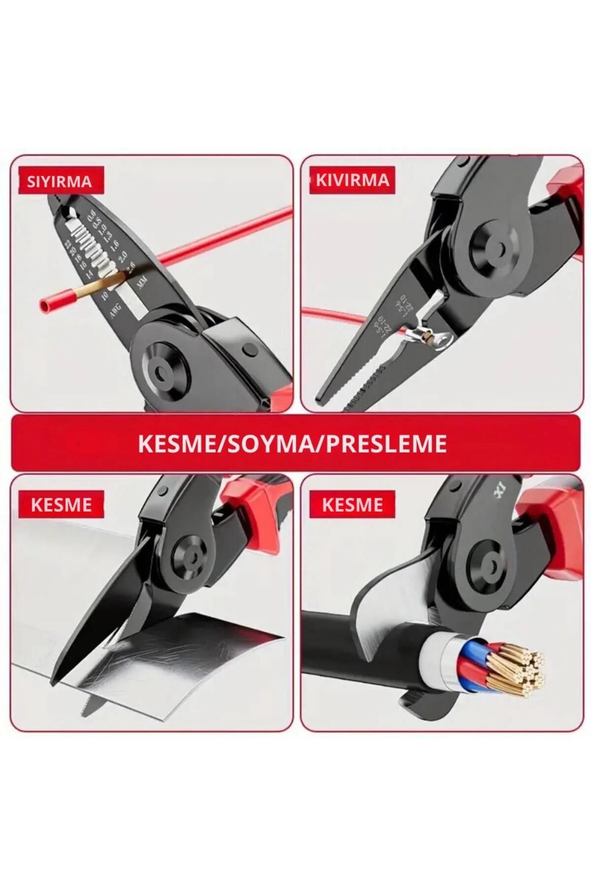 5 Başlıklı Profesyonel Pense Seti – Çok Amaçlı & Dayanıklı