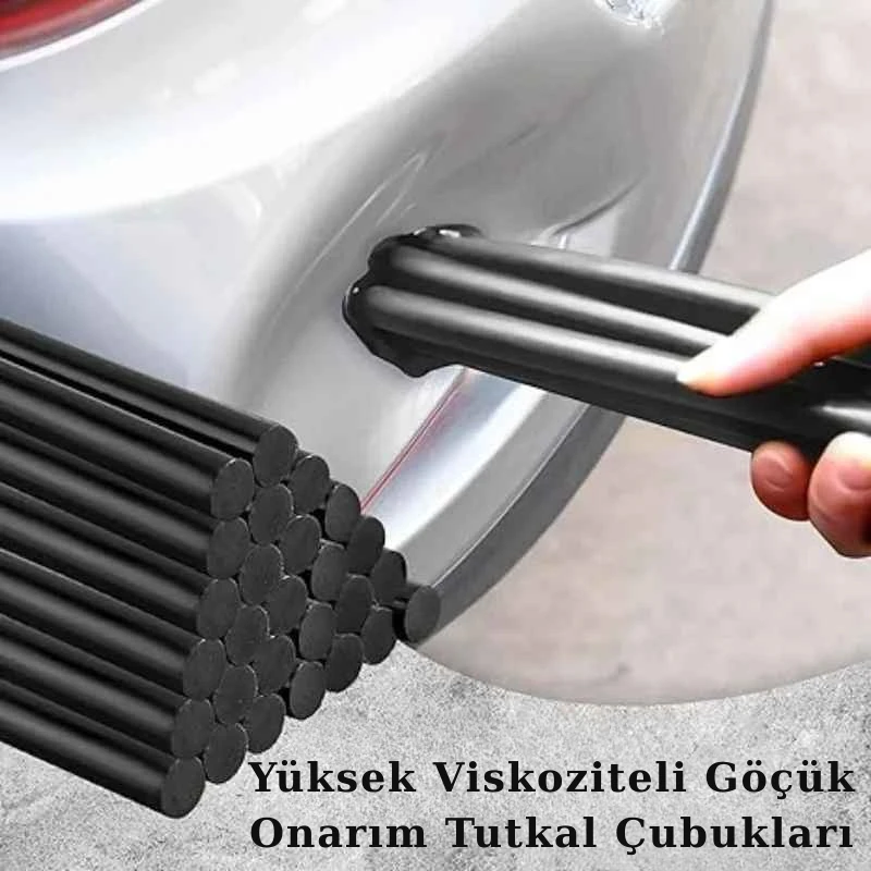 10 Adet 20CM 11mm Kalın Siyah Yüksek Yapışma Güçlü Mum Silikon Tutkal Çubuğu Dıy Boyasız Göçük Onarım Malzemesi