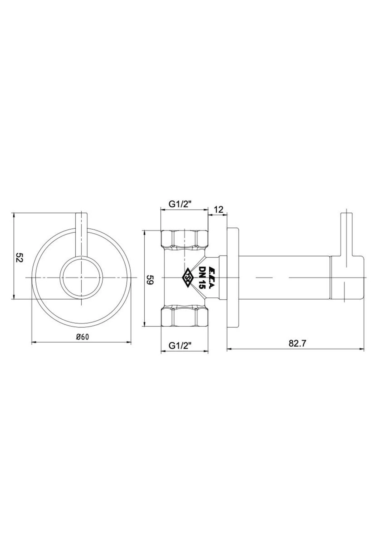 Ankastre Ara Kesme Valfi Klozet Taharet Musluğu 102126441