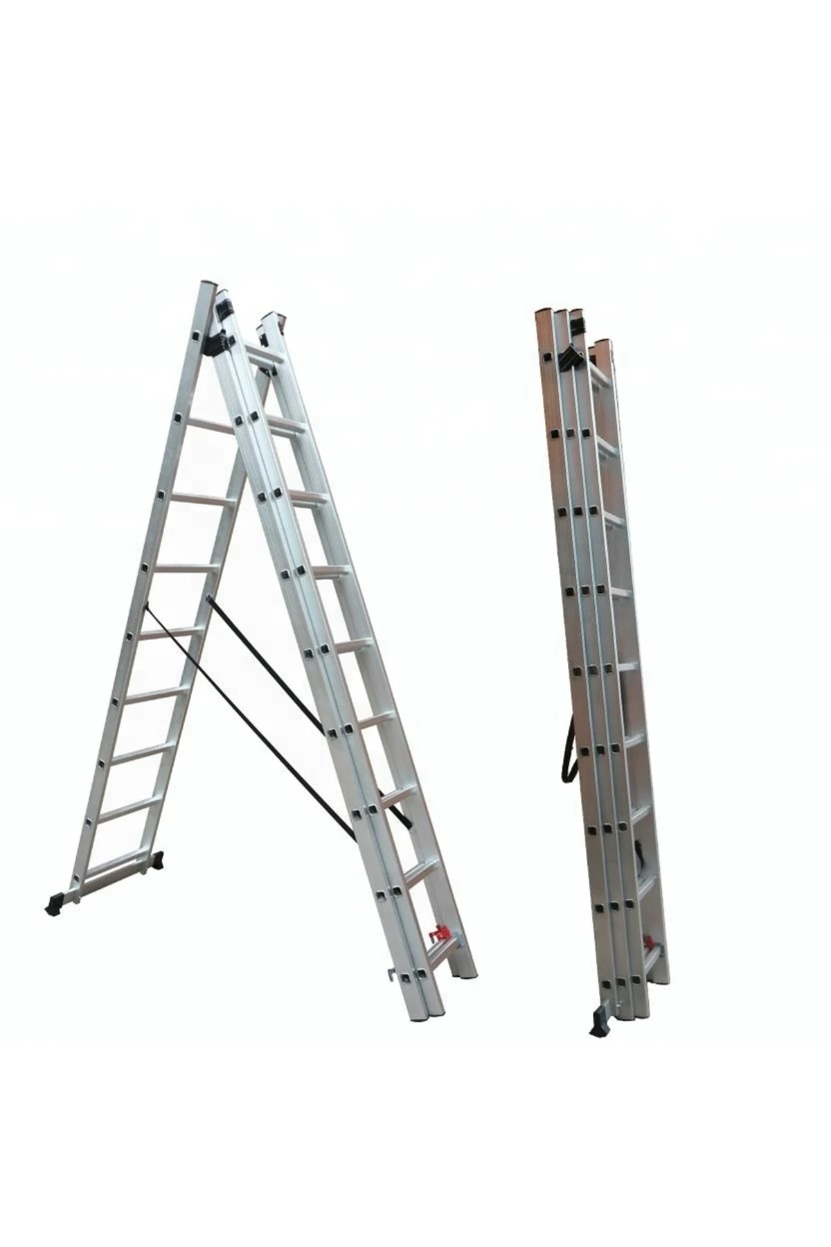 Alüminyum 3 Parçalı Endüstriyel Merdiven 3x6 / 3x7 / 3x8 / 3x9 Basamak | EN131