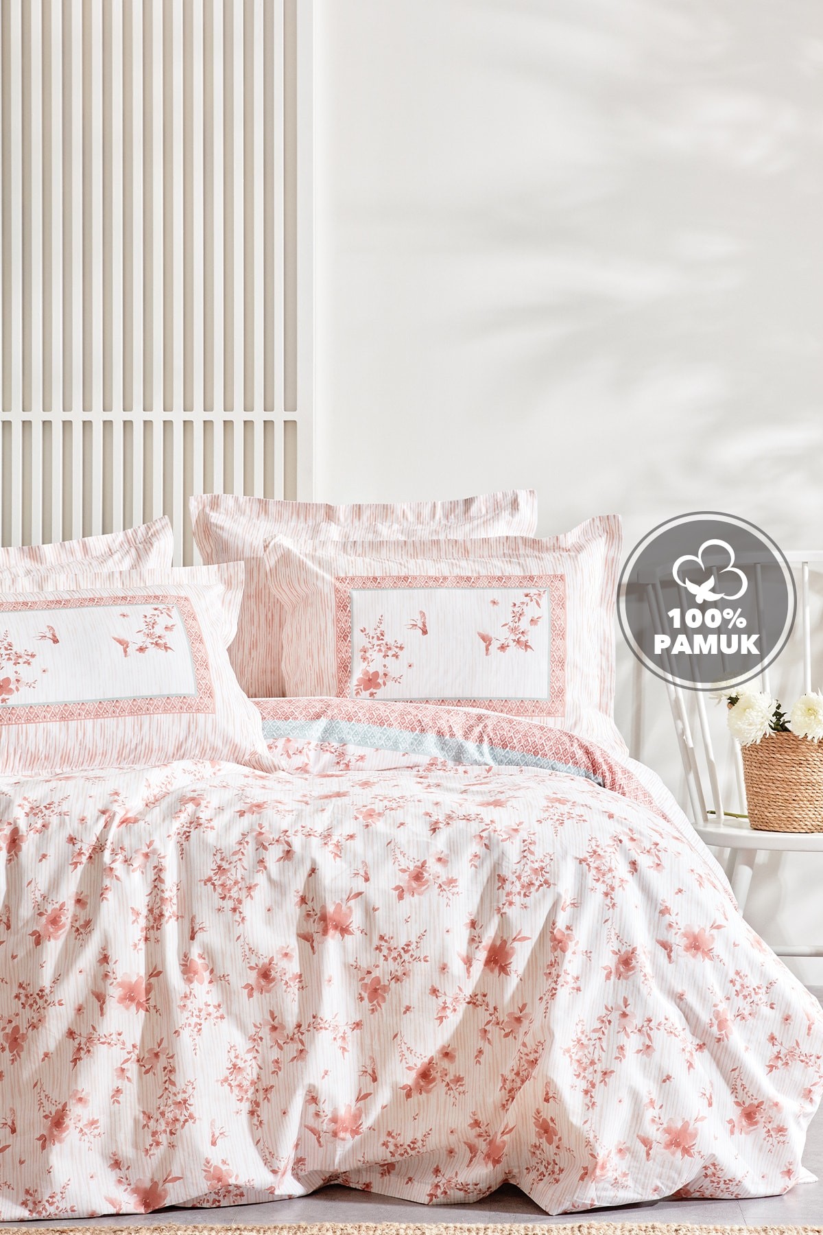 Minella Ranforce Çift Kişilik Nevresim Takımı - Blush
