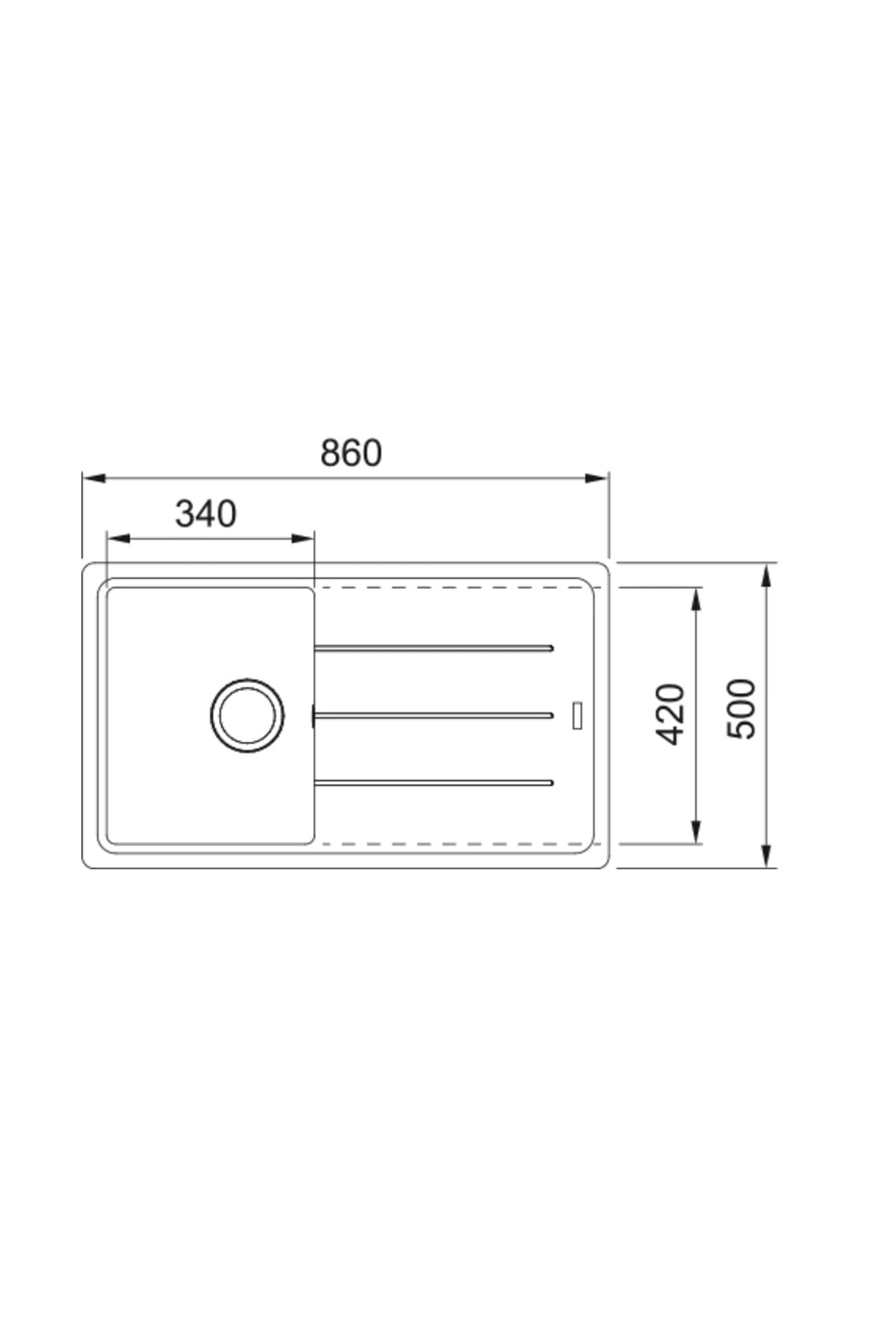 114.0655.972- Basis Bfg 611 Bianco Granit Eviye