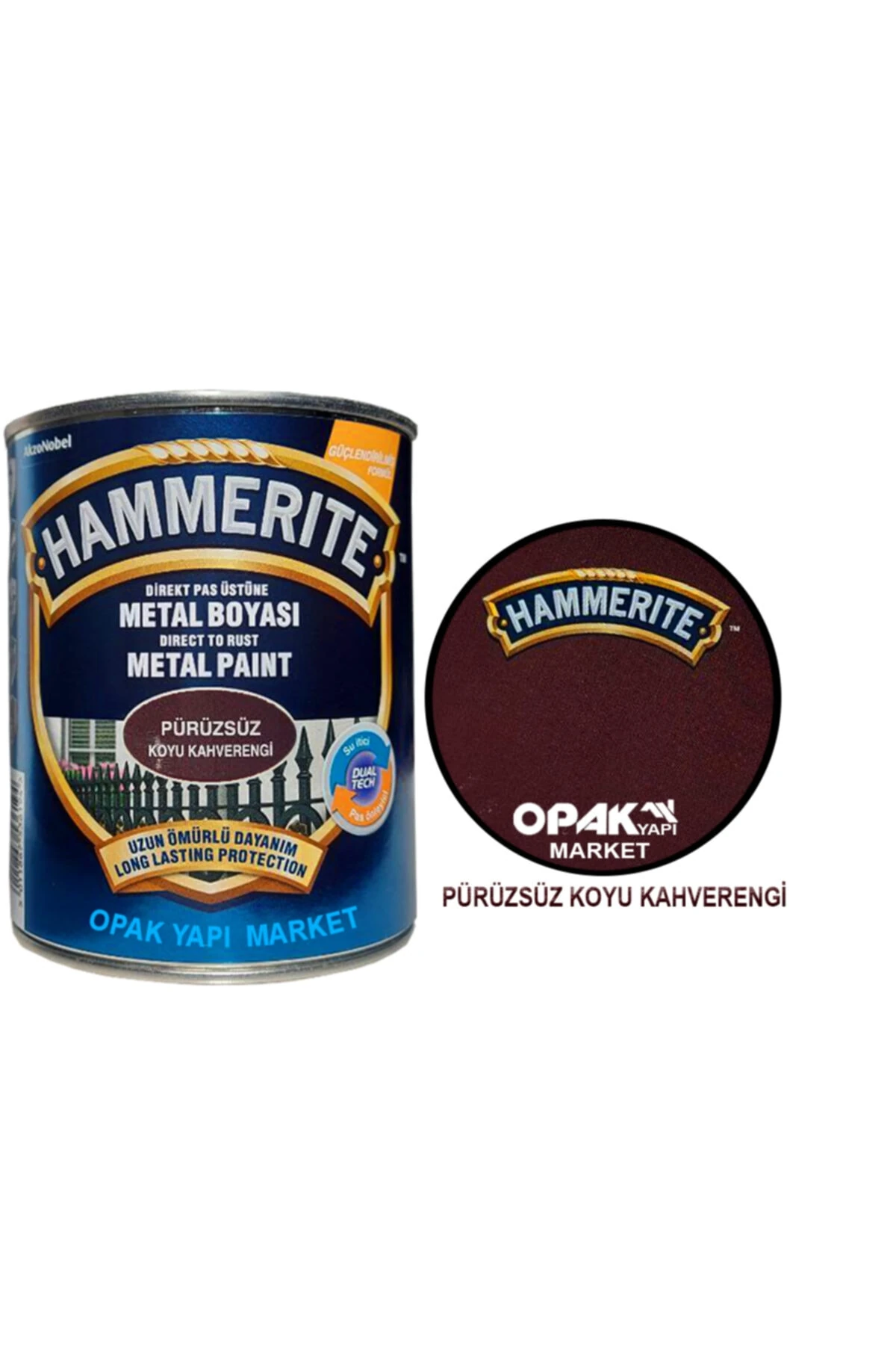 Hammerite Düz Koyu Kahve 0,75lt (1 Kg)