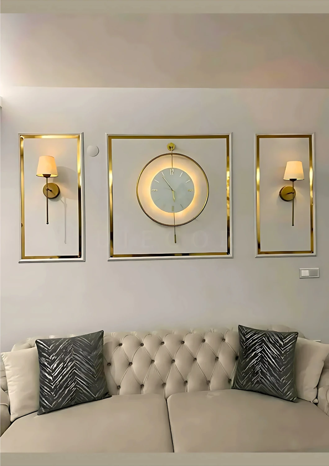 Dekoratif Boyanabilir Duvar Çıtası & Gold Ayna Pleksi Hazır Kesimli 6 Adet Çerçeve Paketi