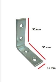10 Adet L Demir Gönye Köşebent 15X55X55MM - Mobilya Dolap Raf Masa Çekmece Sabitleme Birleştirme