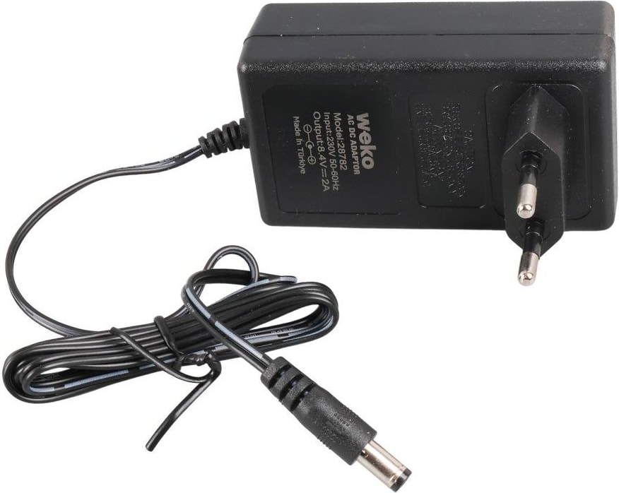 8.4 Volt 2 Amper 5.5x2.5mm Uçlu Priz Tip Kırmızı Yeşil Ledli Yerli Üretim Akü Şarj Adaptörü Cihazı