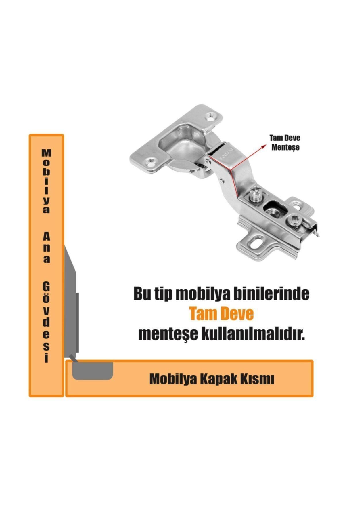 Star Mobilya Dolap Kapak Menteşesi Tam Süper Deve Tas Mentese (1 Çift)