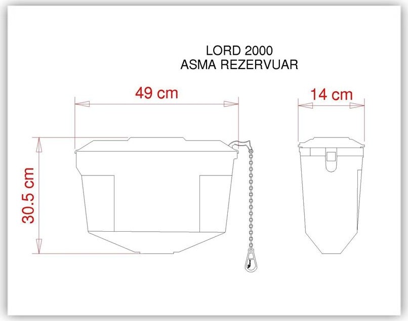 Lord 2000 Asma Rezervuar - 450-001 -Zincirli- Dar-Plastik