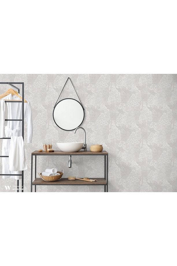 İCON 24107-1 SOFT BEYAZ RENGİ ORMAN TEMALI DUVAR KAĞIDI 16,50 M2