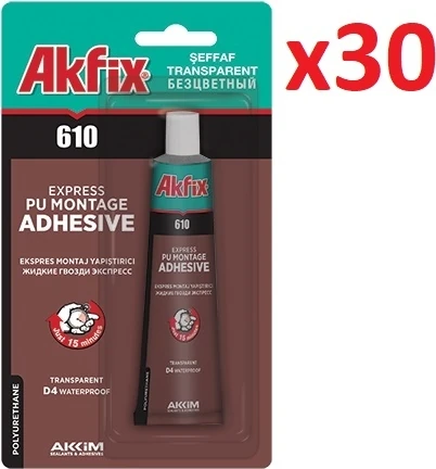 610 Ekspres Pu Montaj Yapıştırıcı Sıvı Çivi 50 ml Şeffaf (1 Koli - 30 Adet)