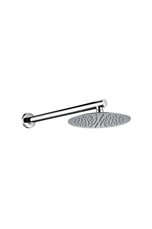 Ankastre Duş Başlığı Borulu Oval Slim Metal Ø20 Cm