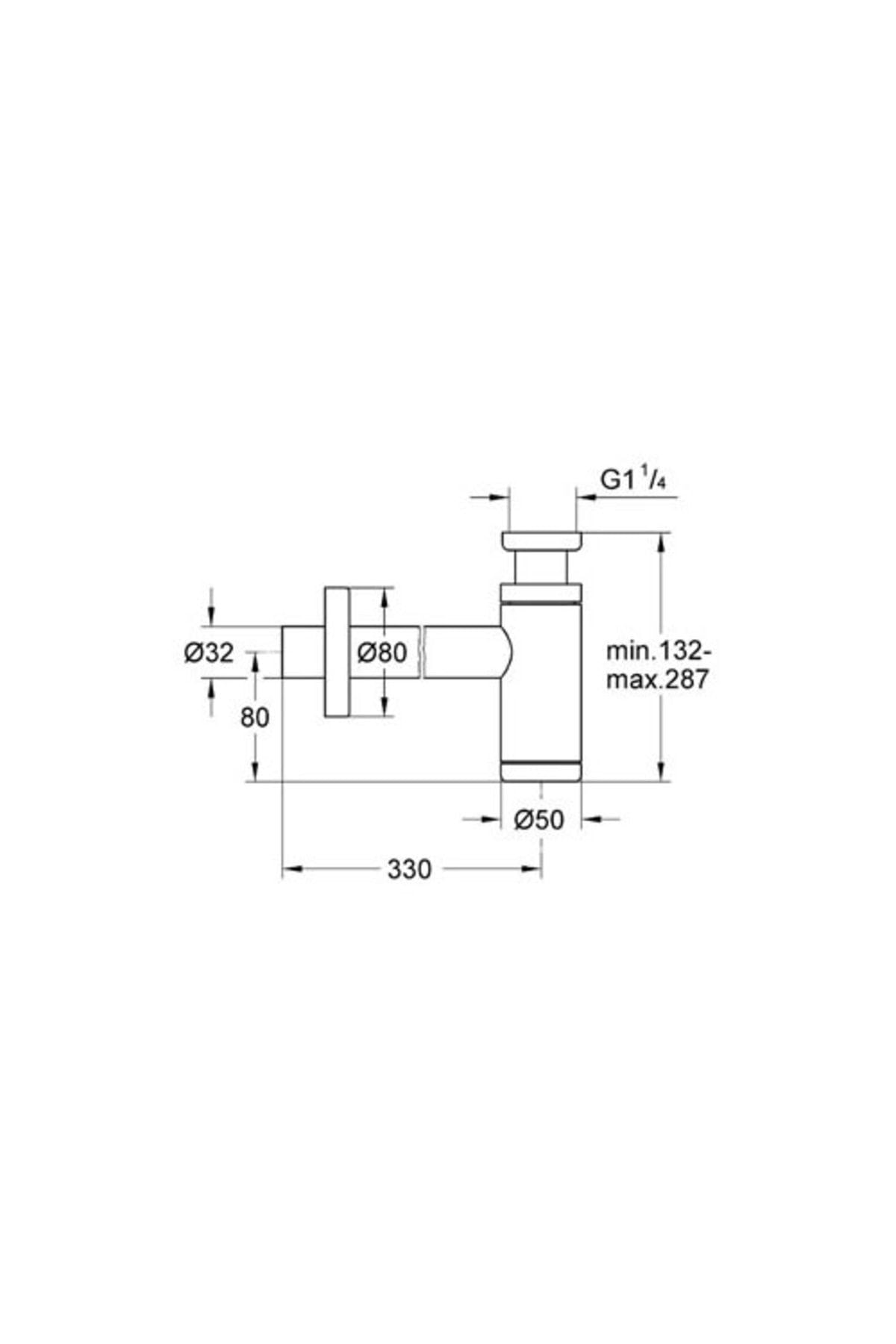 Lavabo Sifonu L 330mm Krom - 28912000