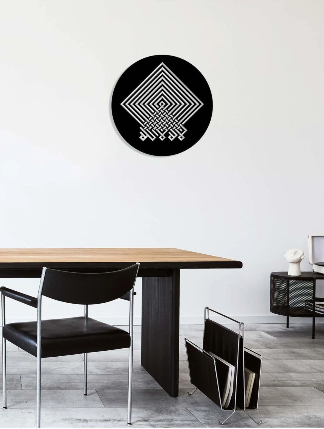 -La Ilahe Illallah Islami Metal Tablo - Islami Ev Dekorasyonu - Dini Duvar Tabloları - 40 X 40 - Cm - Sıyah-Islm-106