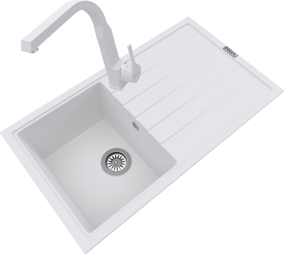 Cristalüx Granit Eviye P-03+Luxury Beyaz