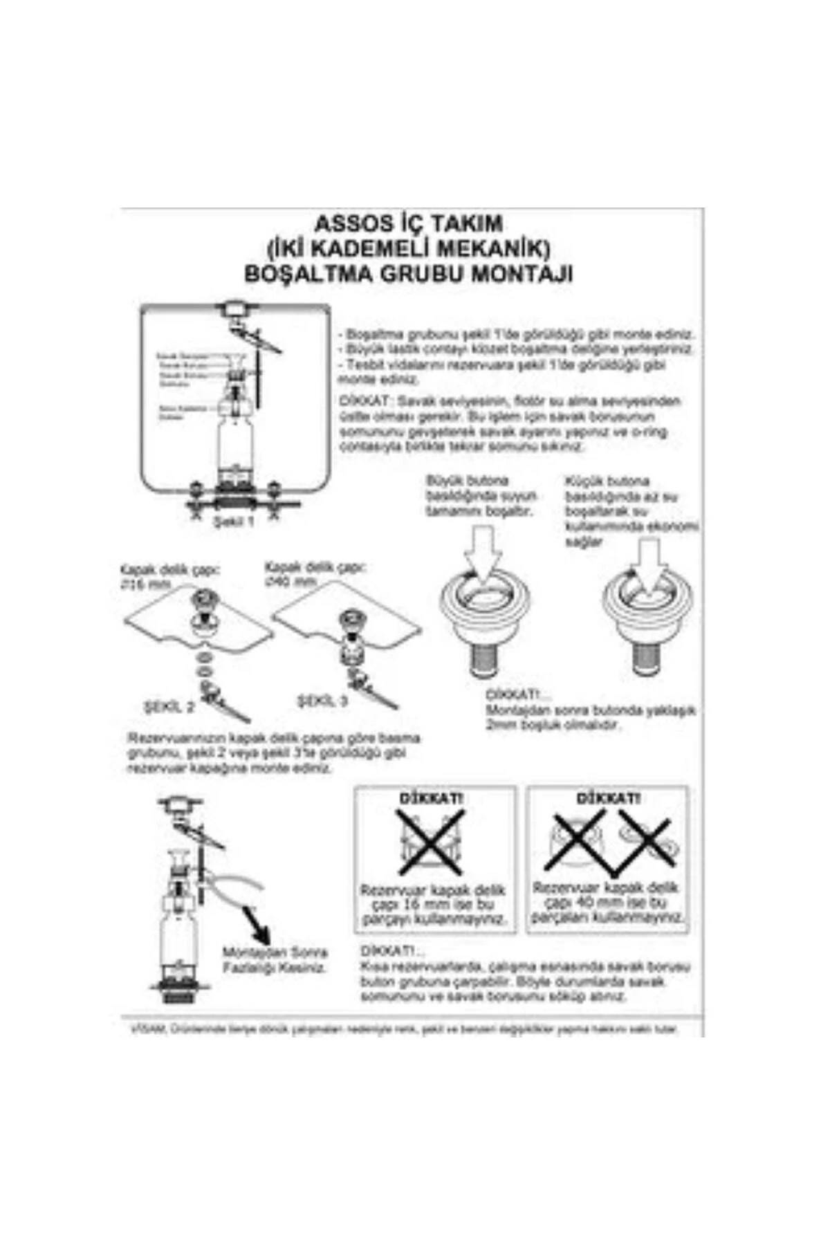 Genel Markalar VİSAM ASSOS İKİ KADEMELİ İÇ TAKIM (ZEPLİN FLOTÖRLÜ)