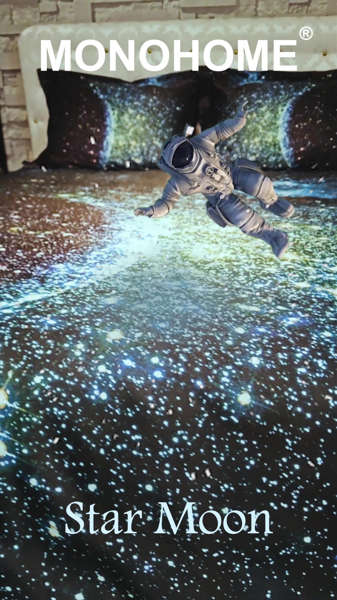 Çift Kişilik Nevresim Takımı Sık Dokuma Pamuk Saten 3d Özel Tasarım Star Moon