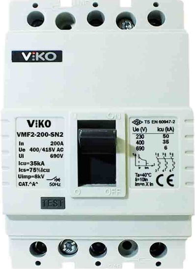 3X200 Amper 35KA Sabit Kompakt Şalter VMF3-200-SN2