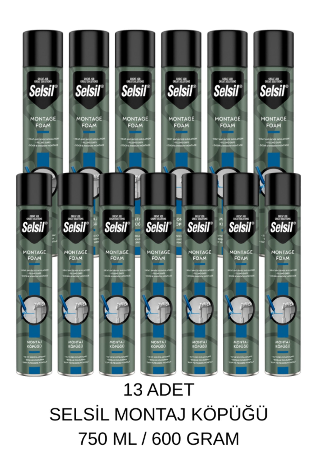 SELSİL Montaj Köpüğü 750 ML / 600 Gram 13 Adet