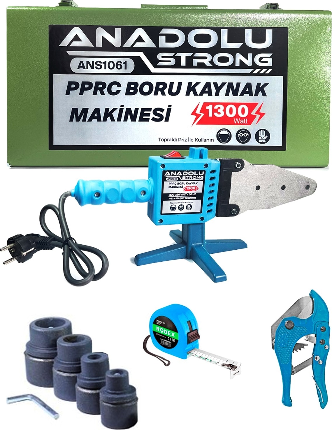 Anadolustrong Pprc 1300 Watt Boru Kaynak Büyük Makina Seti Plastik Boru Kaynak Makinesi