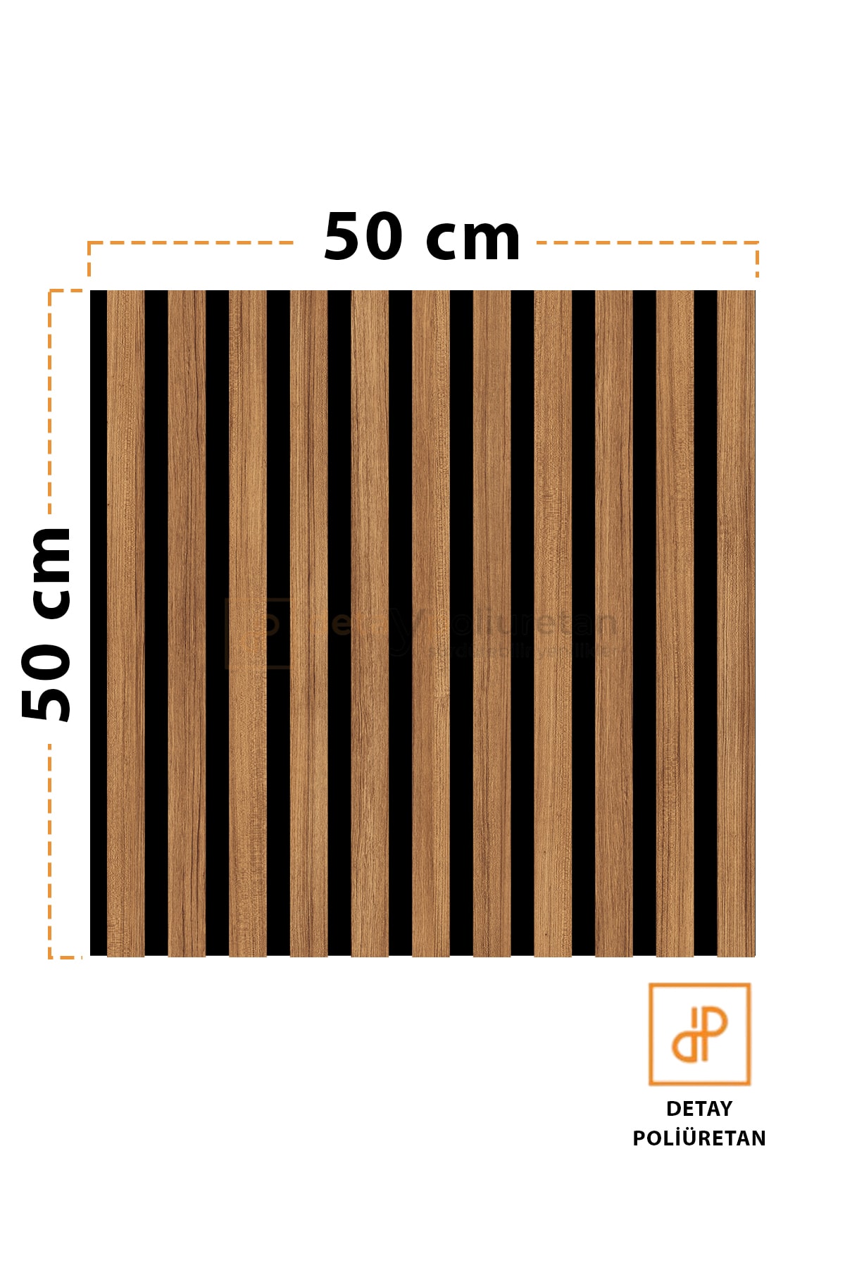 Mdf Ahşap Akustik Duvar Ve Tavan Kaplama Paneli 50 X 50 Cm Teak