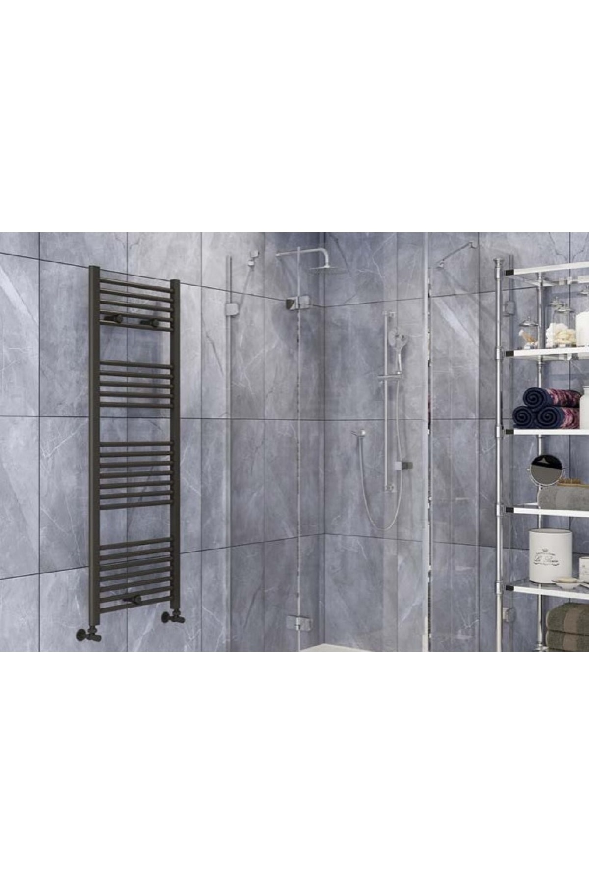 50/120 cm 17 Borulu Antrasit Renk Havlupan Banyo Peteği