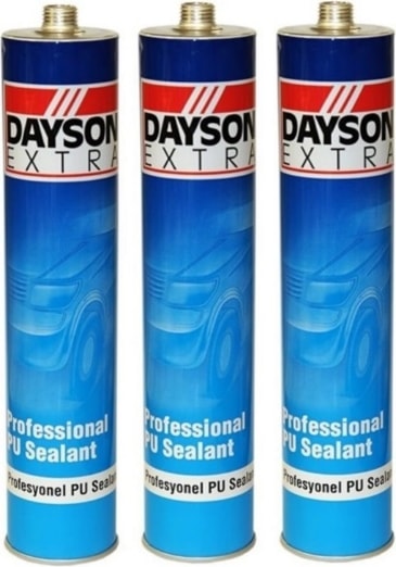 Extra Mastik Poliüretan Siyah Silikon Pu 280 ml Çelik Silikon Başlıklı Renk Siyah 3 Adet