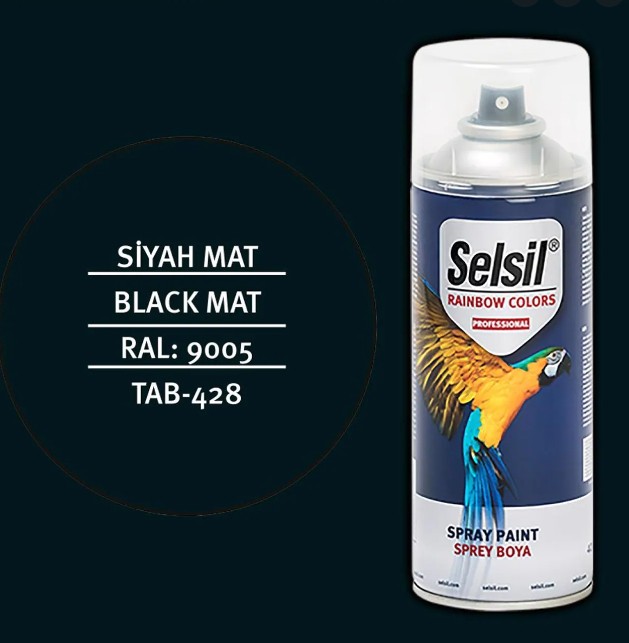 Üstün Kalite Sprey Tampon Boyası Mat Siyah Boya 400 ml