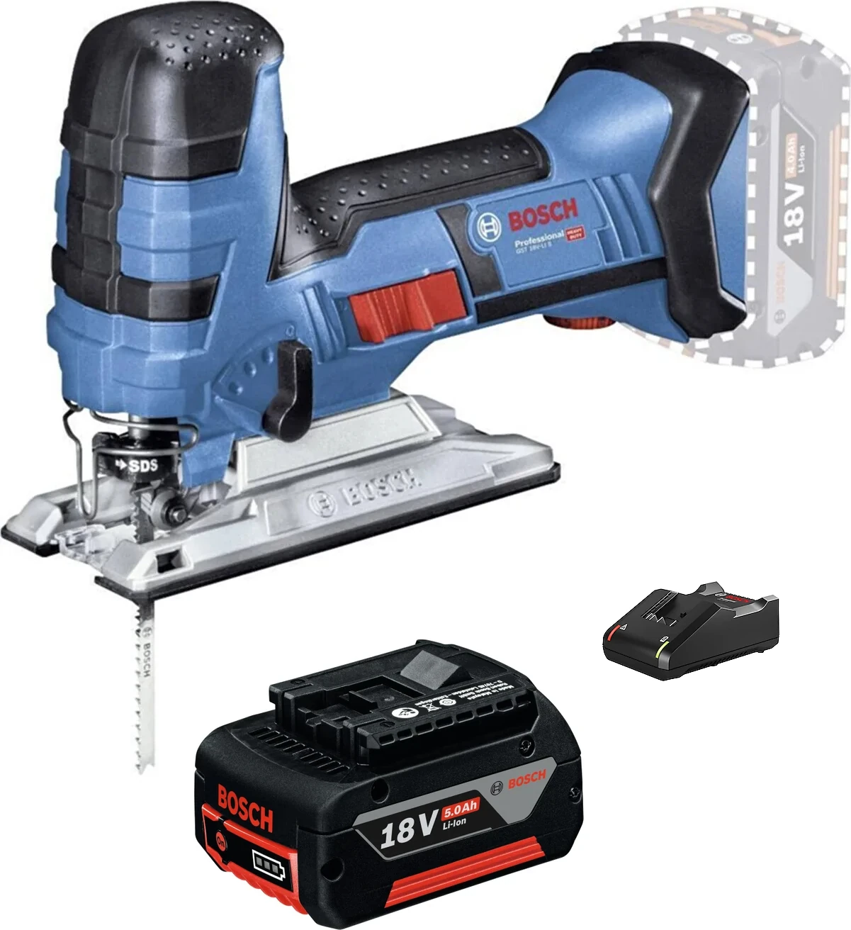 Gst 18V-LI S Akülü Dekupaj 18V 5.0AH Tek Akü