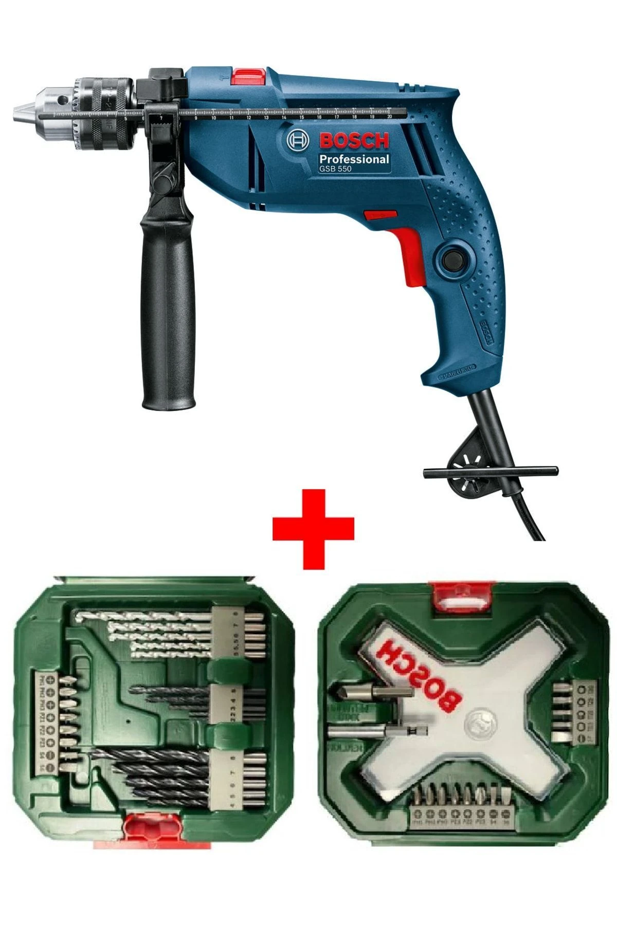 Gsb 550 Darbeli Matkap 500 Watt + 38 Parça Matkap Ucu Ve Vidalama Ucu Seti