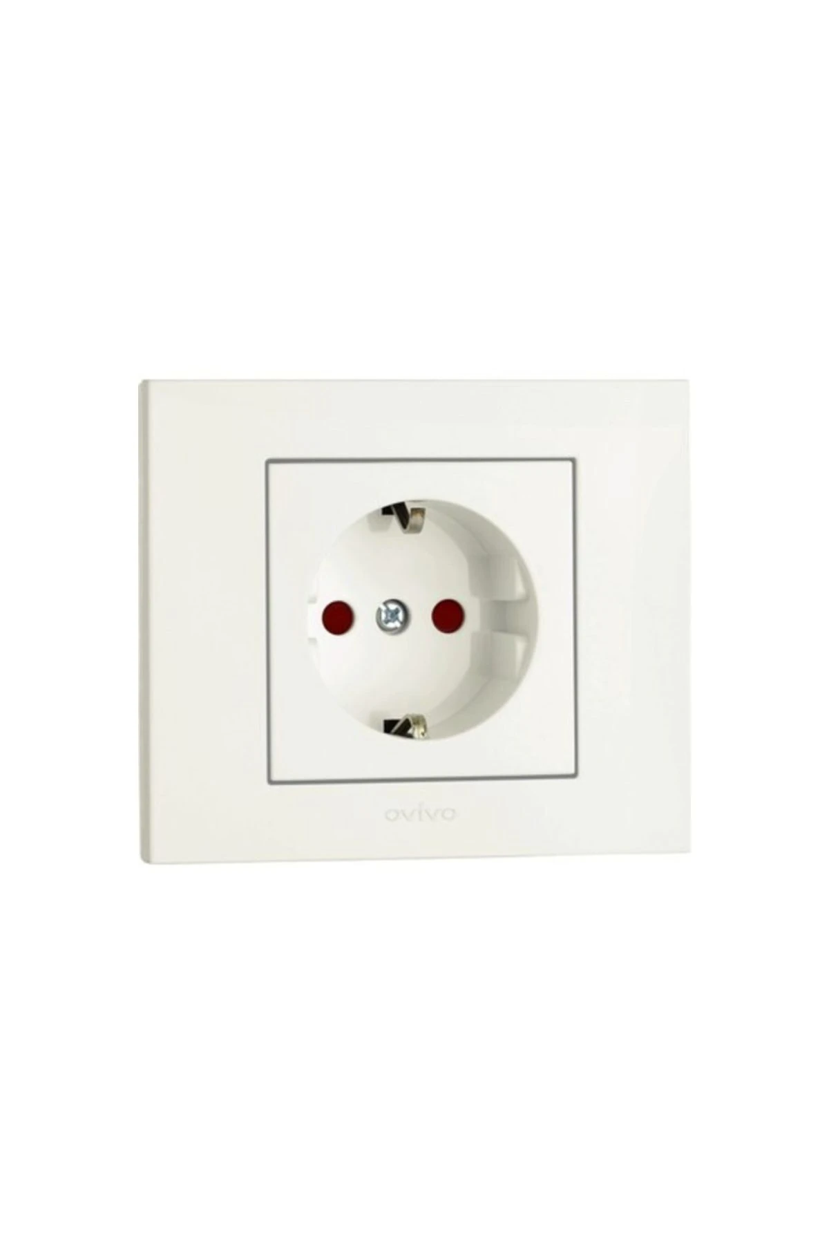 Çocuk Korumalı Topraklı Priz Grano Beyaz Çerçeveli