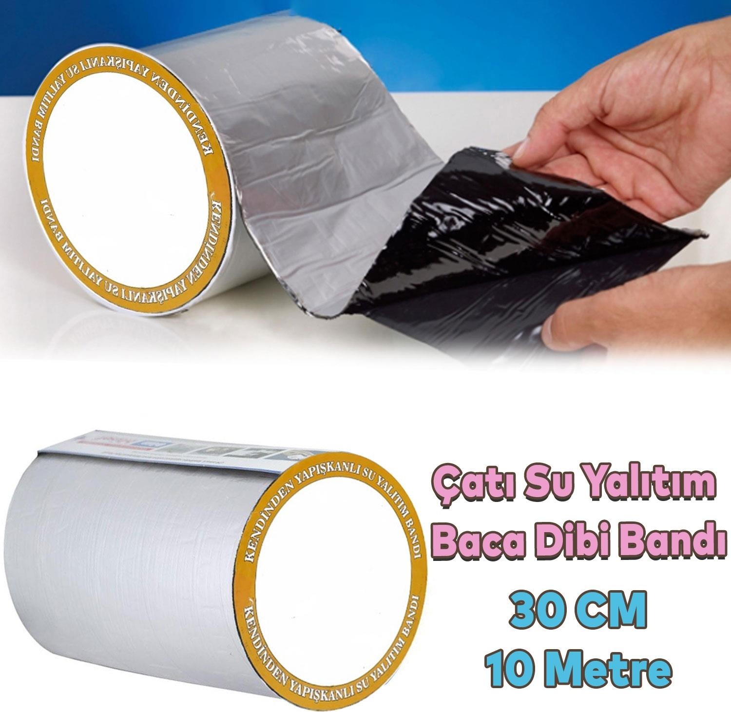 Çatı Yalıtım Baca Dibi Bandı Folyolu Ses Su Yalıtım Bant Bandı 30 cm x 10 mt