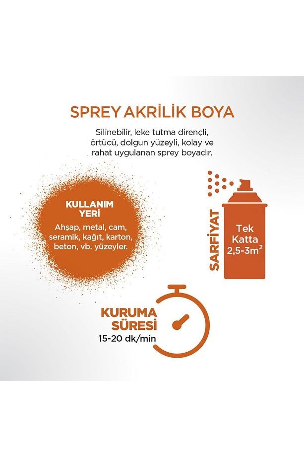 Akrilik Turuncu Sprey Boya 400 ml - RAL 2004