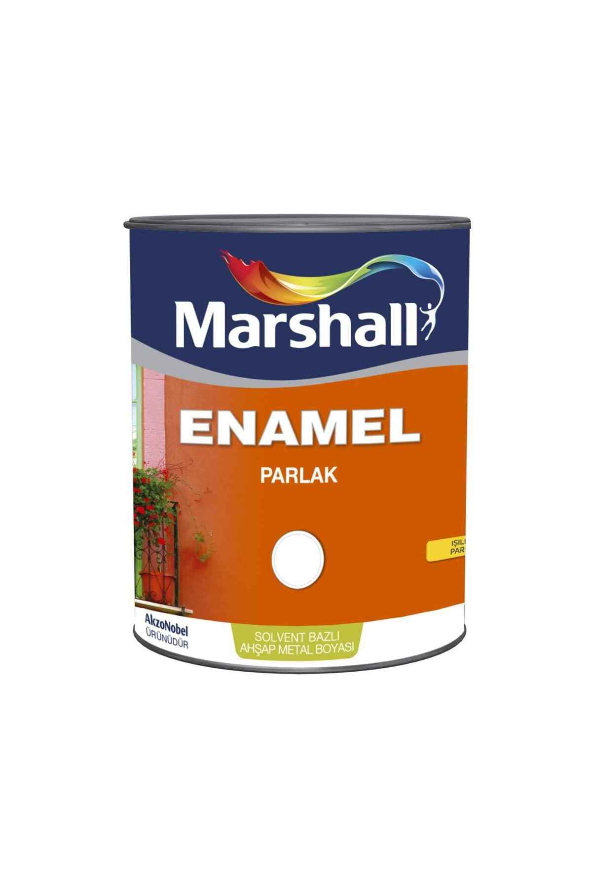 Enamel(DEKORATİF) Parlak Yağlı Boya Bayrak Kırmızı 0.75lt=1kg-ahşap Metal Beton Plastik Içn
