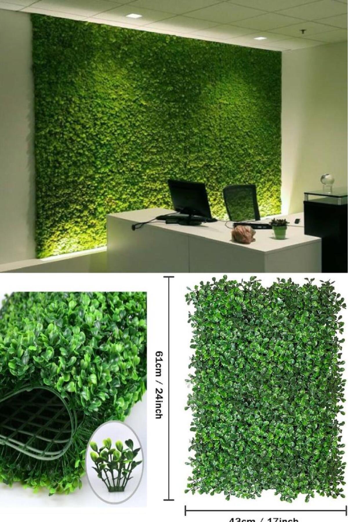 1 ADET Botanik Dikey Bahçe Peyzaj Dekoratif Yapay Bitki Duvar Kaplama Panel Şimşir Tabaka Çiçek Duva