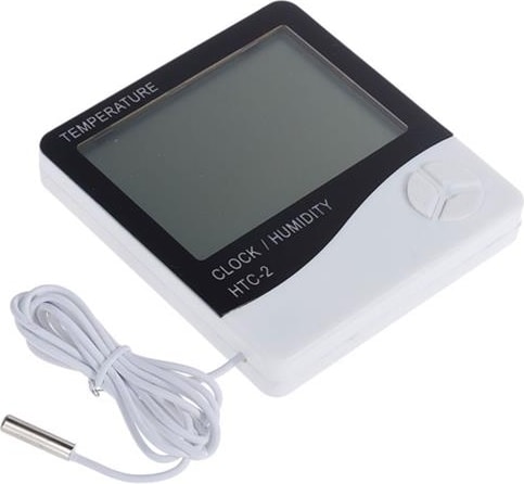 Iç ve Dış Ortam Sıcaklığını Ölçebilen LCD Ekran Saat Göstergeli Alarmlı Nem Ölçer Termometre (4172)