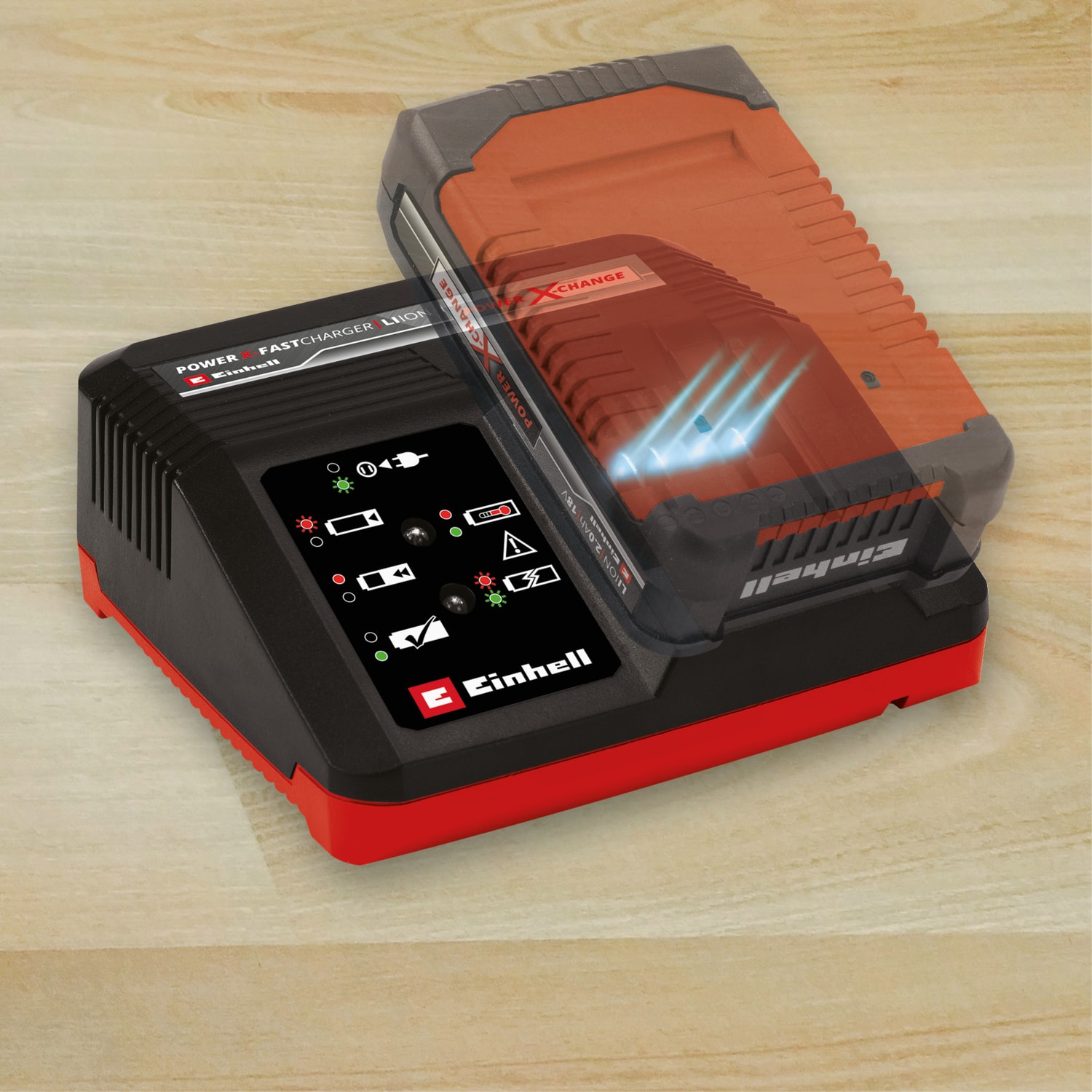 EİNHELL Orijinal Şarj Cihazı Power X-Fastcharger 4A Power X-Change (18 V, akü takibi, akıllı şarj yönetimi, 6'lı LED gösterge) - 4512103