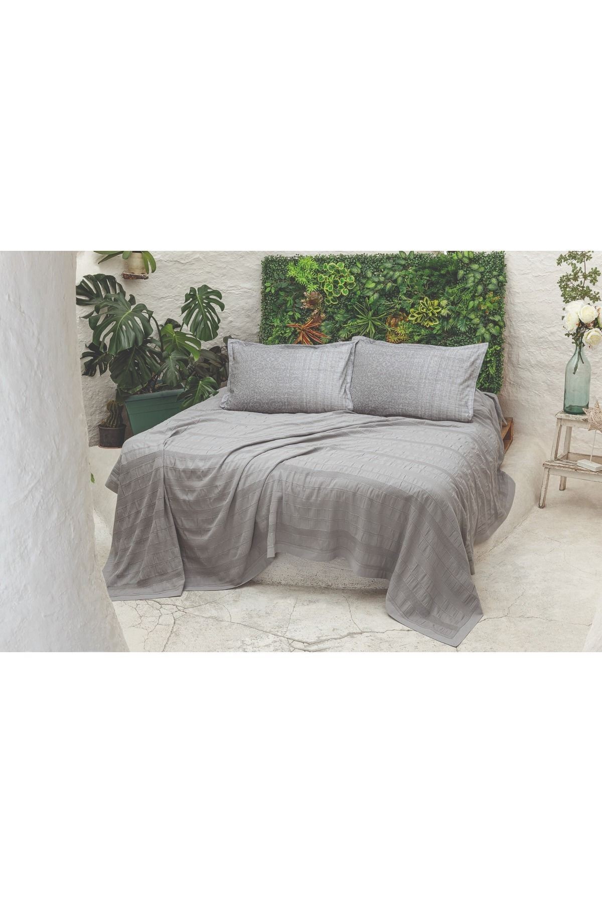 RİVER 4 PARÇA ÇİFT KİŞİLİK PİKE (230X250), FITTD. ÇARŞAF , YASTIK KILIFI TAKIMI %100 PAMUK