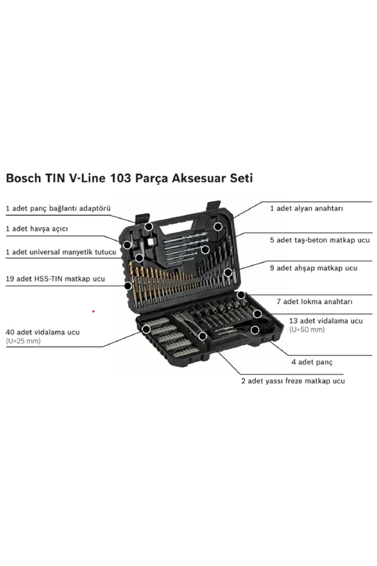 BOSCH Matkap Ucu Seti 103 Piece Toolbox Accessory Set Tool Bag