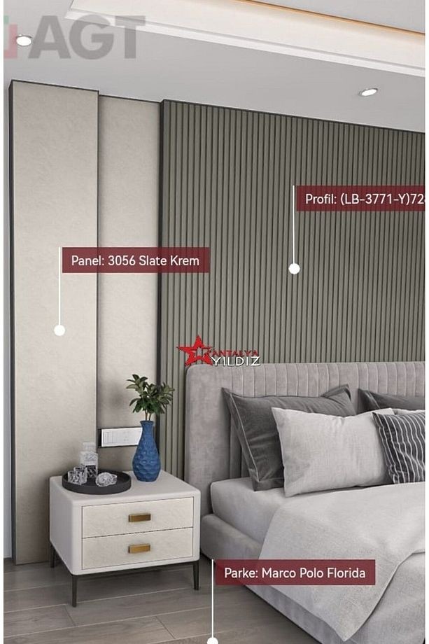 Kargo Bedava Kargo Bedava Antalya Yıldız Duvar Lambri Profili Lb 3771 Soft Touch Kaya Gri