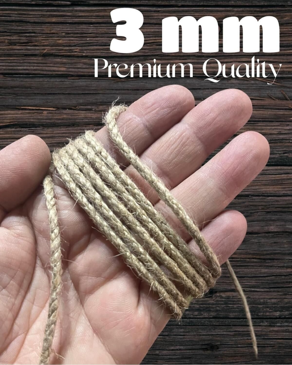3 mm 15 Metre ( Jüt Halat Kendir Doğal Ip )