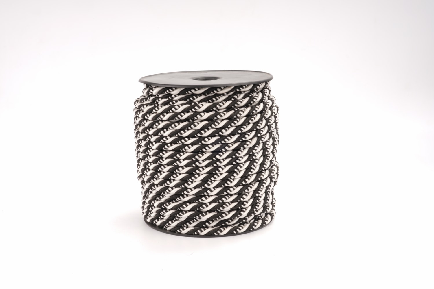 Polyester Kordon İp10mm 50metre- Siyah/Beyaz