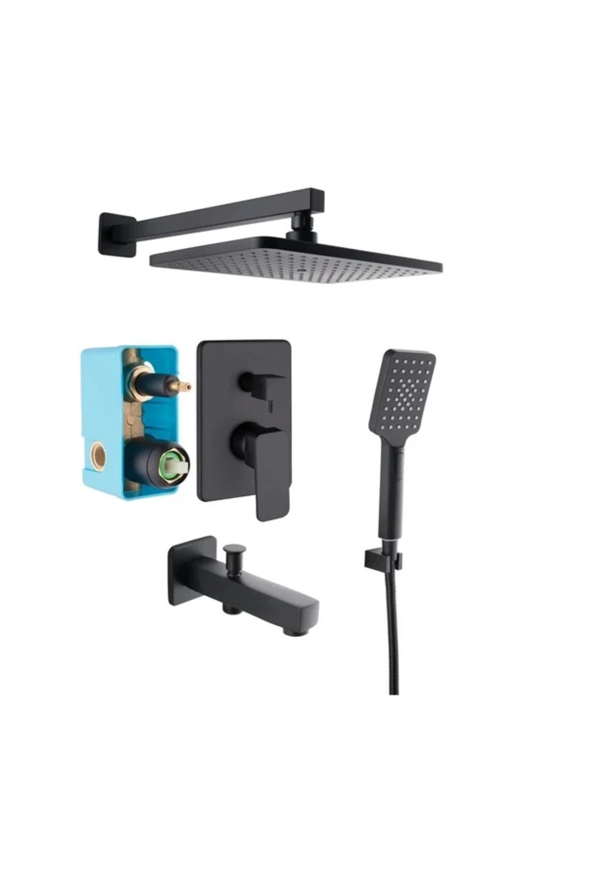 ANKASTRE SİYAH BANYO SETİ 2 YOLLU