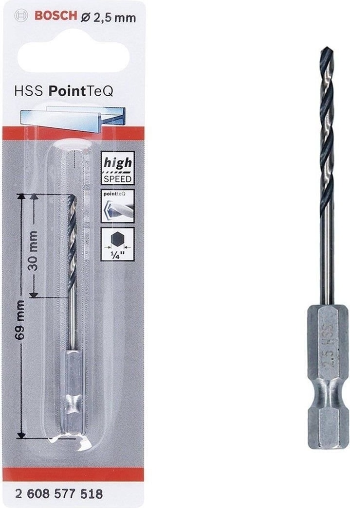 BOSCH Pointteq Altıgen Şaftlı Hss Matkap Ucu 2,5 mm