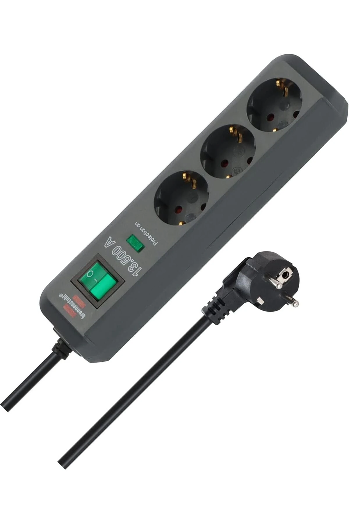 Eco-, 3'lü çoklu priz, yüksek gerilim korumalı (anahtarlı çoklu priz ve 1,5 m kablolu – özellikle en