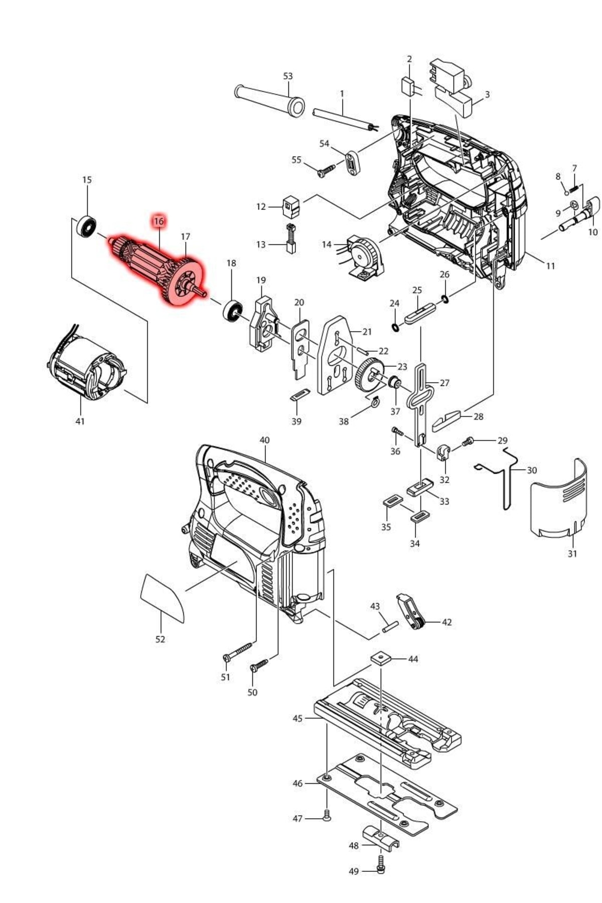 Makita 4329 Endüvi Rotor Kollektör Ürün Kodu 515718-5