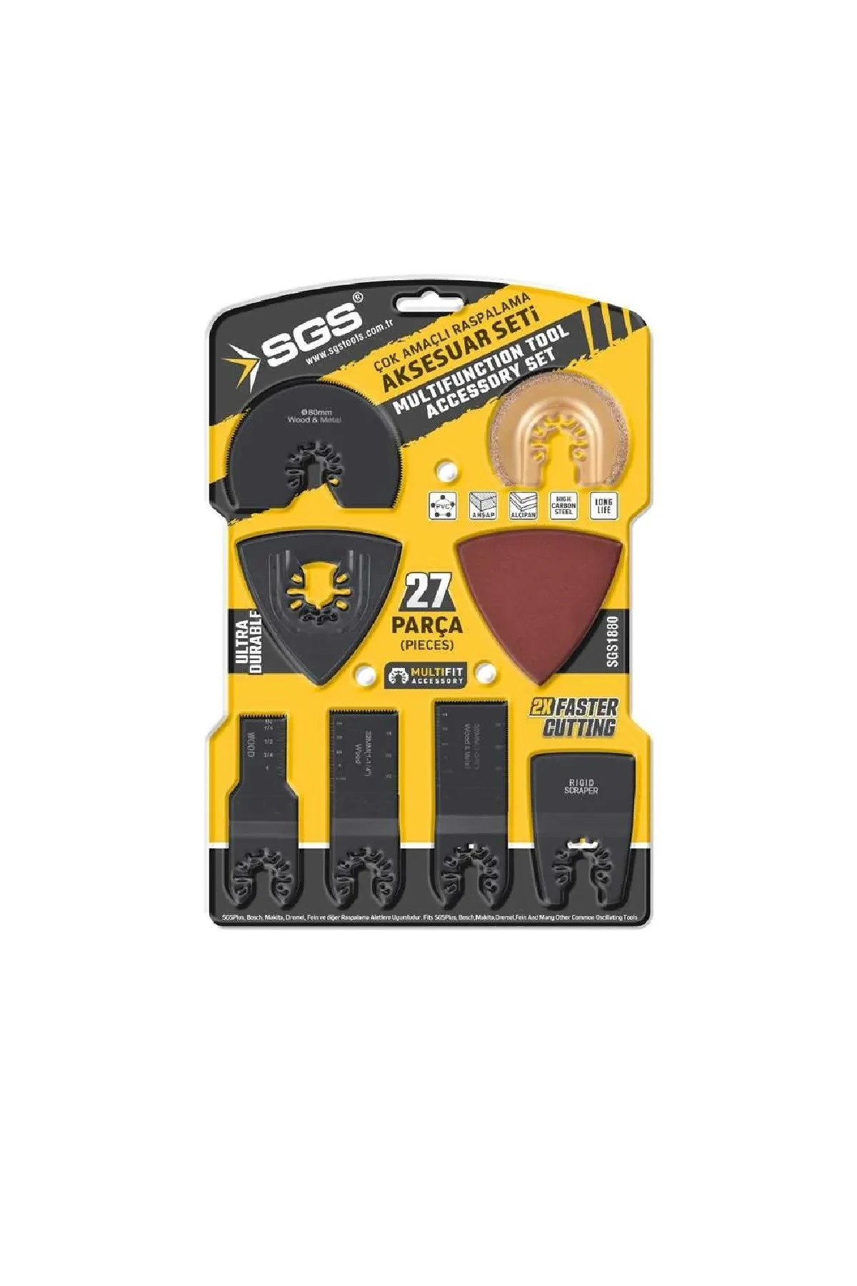 27 Parça Çok Amaçlı Kesici ve Raspalama Zımparalama Aksesuar Seti Multi Tools