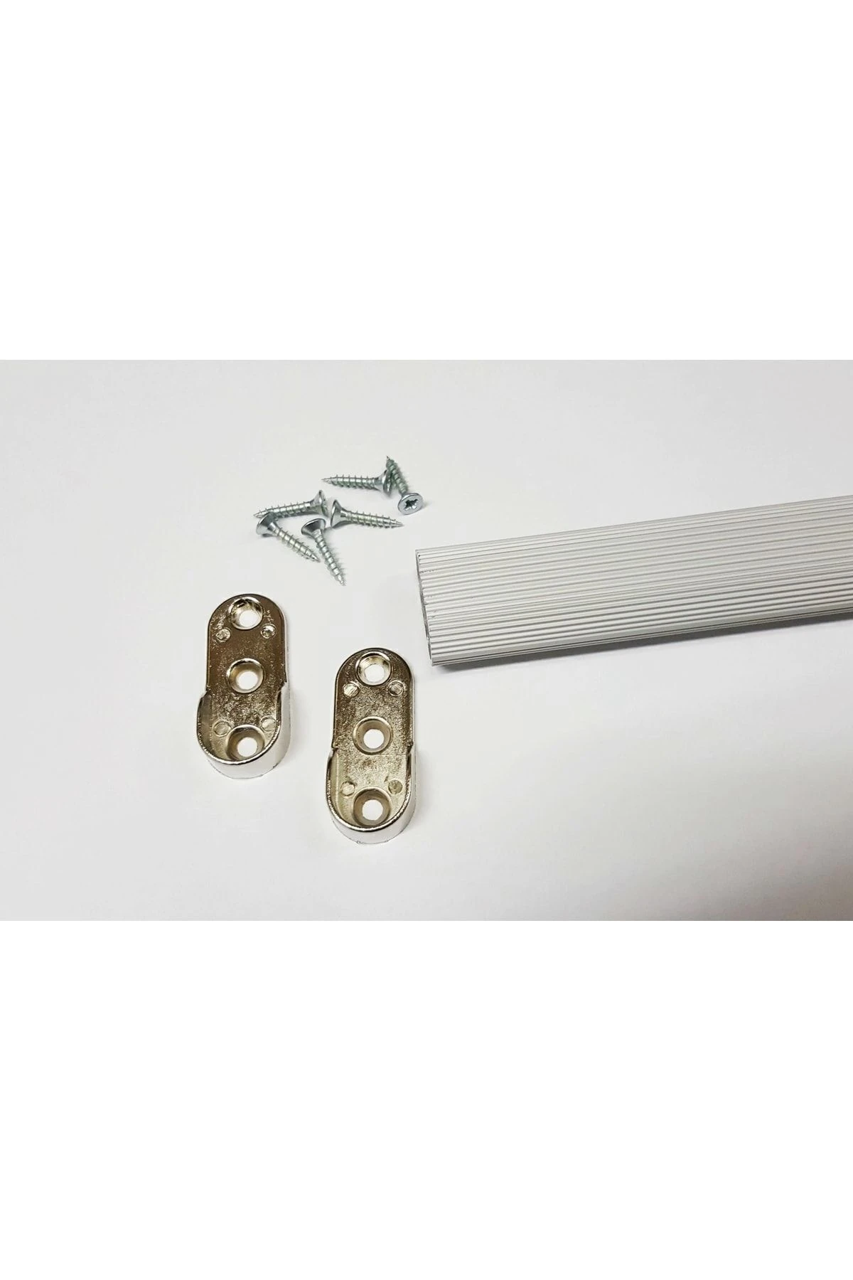 Gardırop Elbise Askı Borusu Alüminyum Dolap Borusu Oval 1 Adet 50 Cm Ve 2 Adet Boru Başlığı